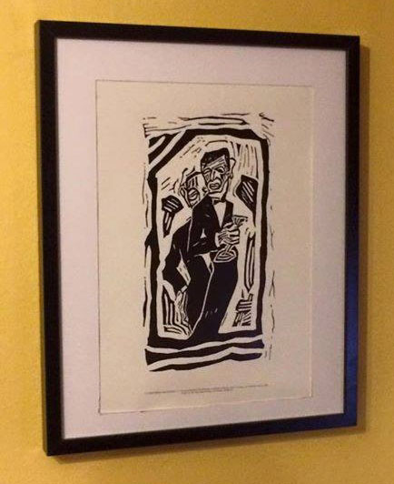 David Bowie repro lino-cut