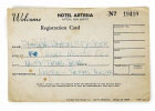 Thomas Jerome Newton screen used hotel registration card