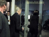 David Bowie and Iman arrive at Lazarus premiere