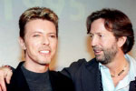 David Bowie and Eric Clapton at the Q Music Awards in London 1995