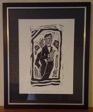 David Bowie lino-cut