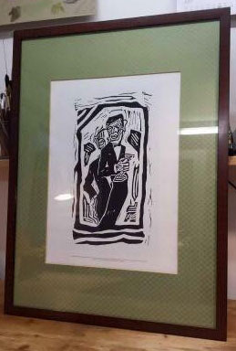 David Bowie repro lino-cut