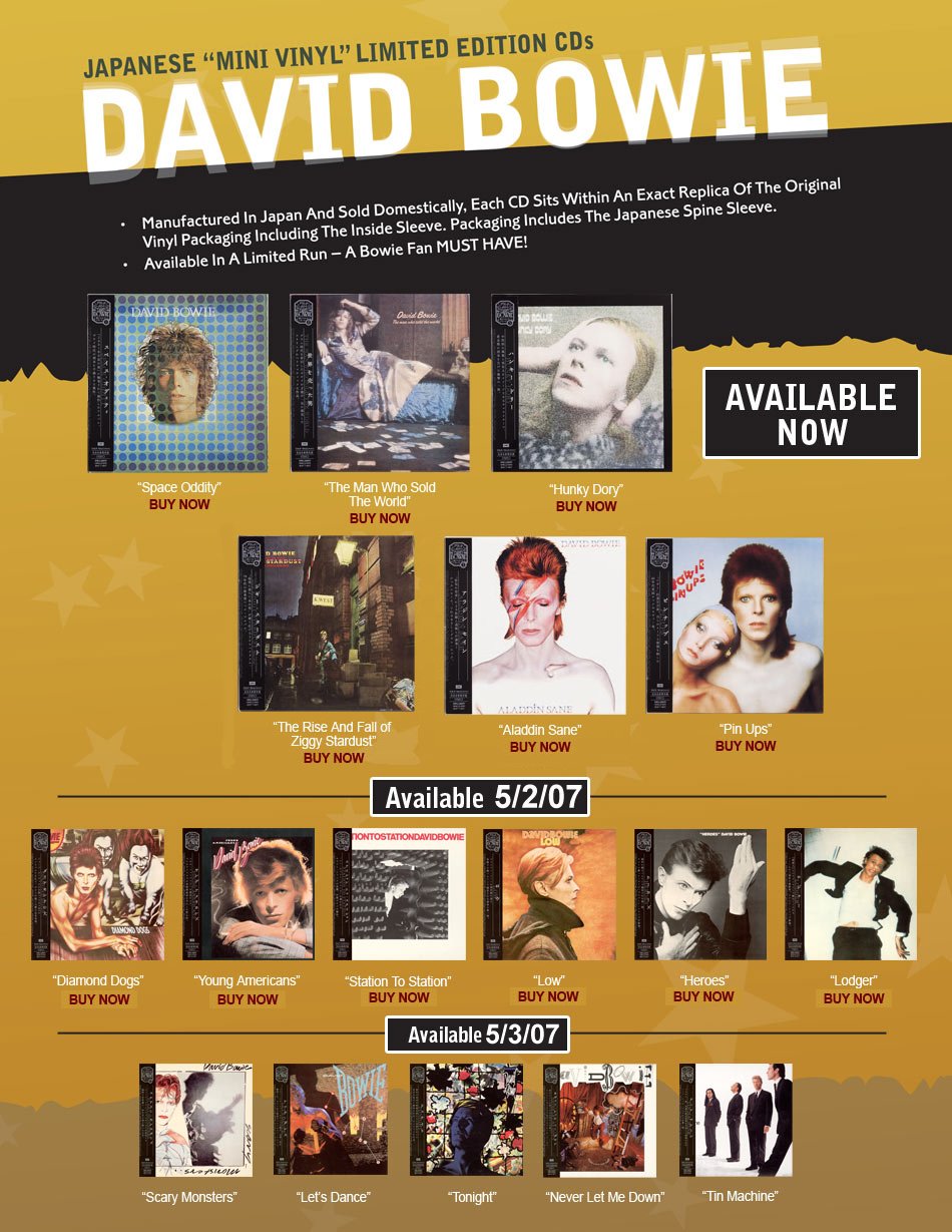 David Bowie Mini Vinyl Limited Edition CDs