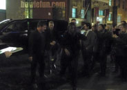 David Bowie and Iman arrive at Lazarus premiere