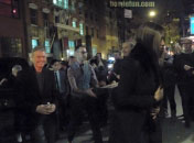 David Bowie and Iman arrive at Lazarus premiere