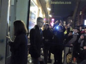 David Bowie leaving the Lazarus premiere